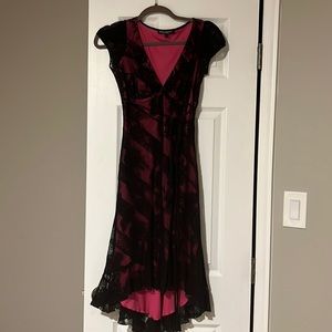 Black hot pink dress Betsy Johnson size XS Petite